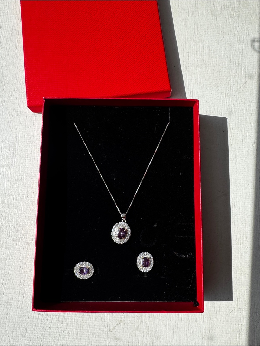 3PC Set with Purple Amethyst Jewelry Set